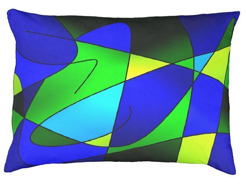 Dog Beds-ABSTRACT CURVES #2 Indoor/Outdoor Dog Beds-Blues &amp; Greens-from COLORADDICTED.COM-