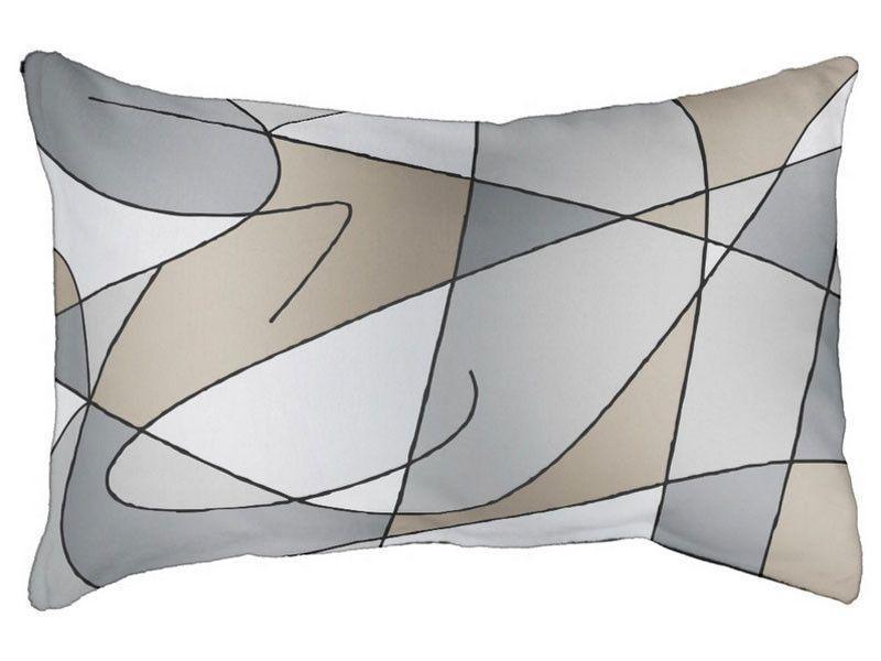 Dog Beds-ABSTRACT CURVES #2 Indoor/Outdoor Dog Beds-Grays &amp; Beiges-from COLORADDICTED.COM-