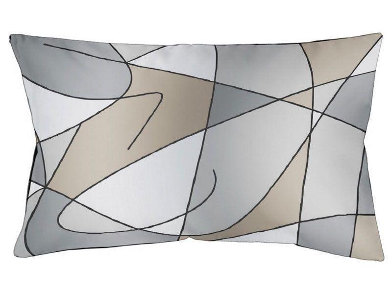 Dog Beds-ABSTRACT CURVES #2 Indoor/Outdoor Dog Beds-Grays &amp; Beiges-from COLORADDICTED.COM-