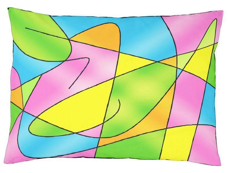 Dog Beds-ABSTRACT CURVES #2 Indoor/Outdoor Dog Beds-Multicolor Light-from COLORADDICTED.COM-