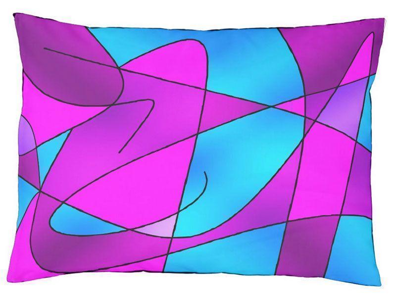 Dog Beds-ABSTRACT CURVES #2 Indoor/Outdoor Dog Beds-Purples, Violets, Fuchsias &amp; Turquoises-from COLORADDICTED.COM-ZZ-256859570231227111