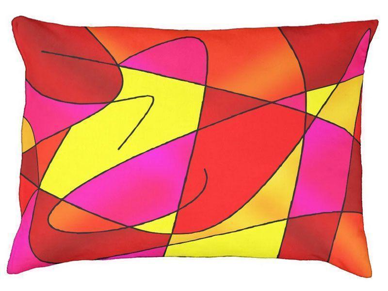 Dog Beds-ABSTRACT CURVES #2 Indoor/Outdoor Dog Beds-Reds, Oranges, Yellow &amp; Fuchsias-from COLORADDICTED.COM-