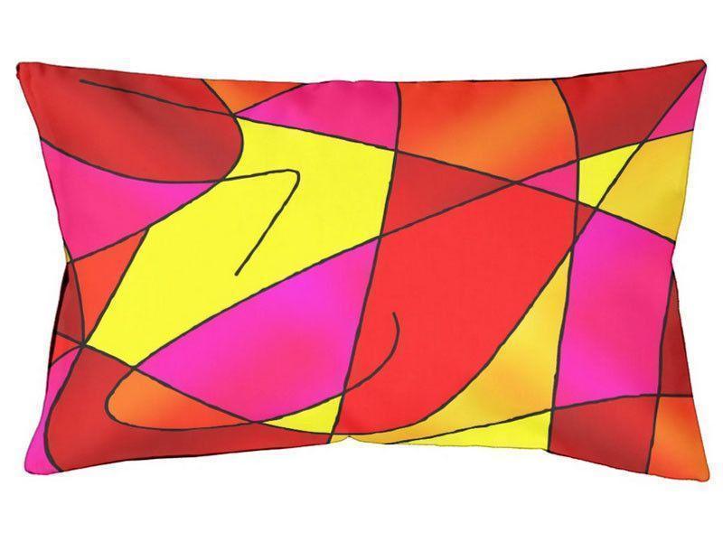 Dog Beds-ABSTRACT CURVES #2 Indoor/Outdoor Dog Beds-Reds, Oranges, Yellow &amp; Fuchsias-from COLORADDICTED.COM-