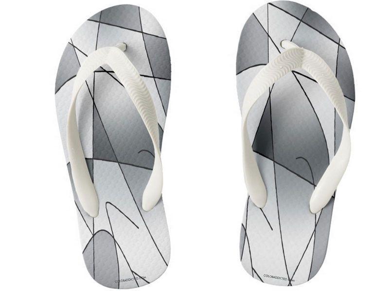 Kids Flip Flops-ABSTRACT CURVES #2 Kids Flip Flops-Grays-from COLORADDICTED.COM-
