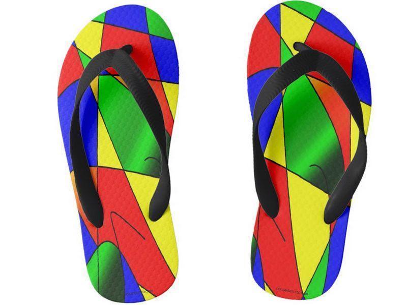 Kids Flip Flops-ABSTRACT CURVES #2 Kids Flip Flops-Multicolor Bright-from COLORADDICTED.COM-