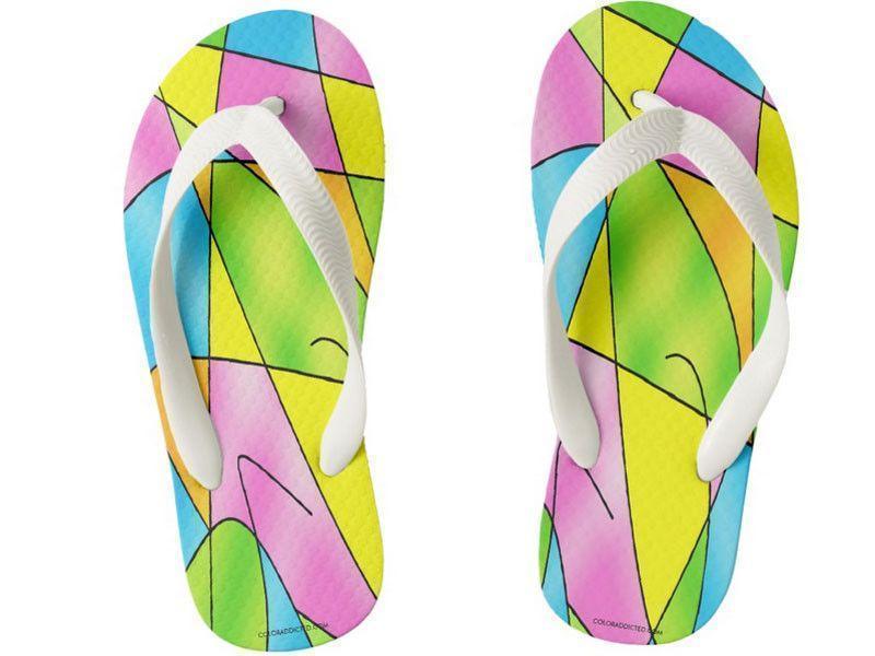 Kids Flip Flops-ABSTRACT CURVES #2 Kids Flip Flops-Multicolor Light-from COLORADDICTED.COM-