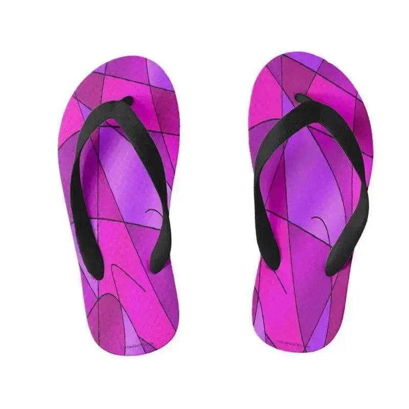 Kids Flip Flops-ABSTRACT CURVES #2 Kids Flip Flops-Purples & Violets & Fuchsias & Magentas-from COLORADDICTED.COM-