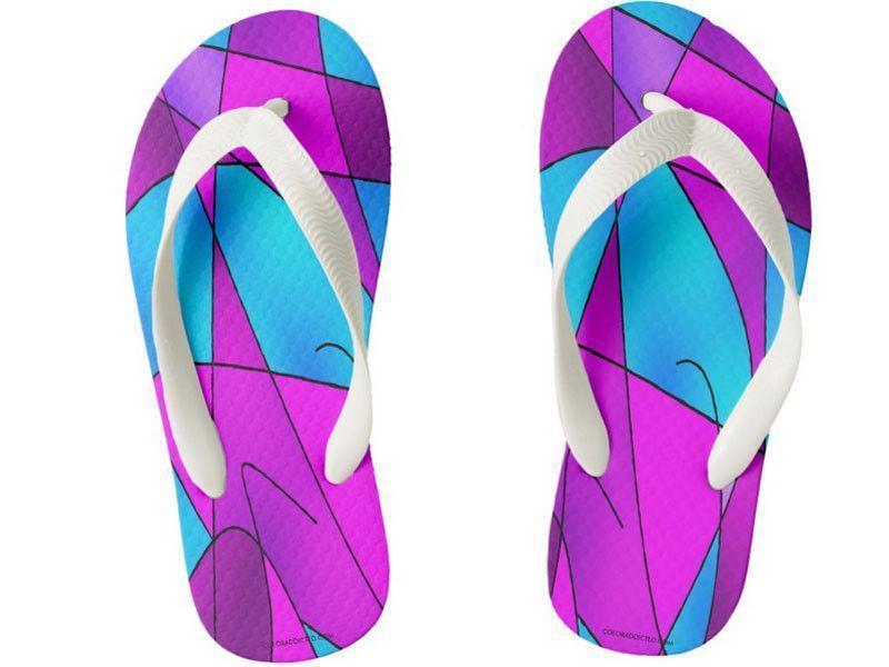 Kids Flip Flops-ABSTRACT CURVES #2 Kids Flip Flops-Purples &amp; Violets &amp; Fuchsias &amp; Turquoises-from COLORADDICTED.COM-