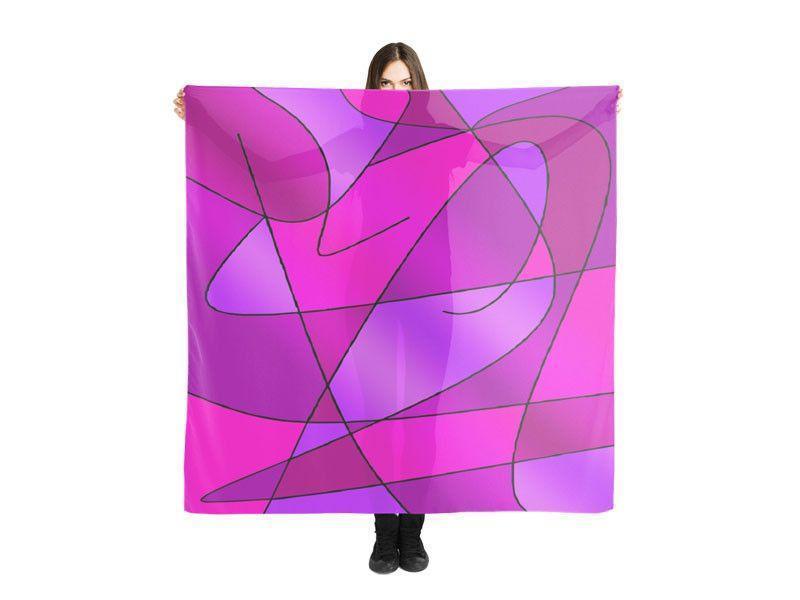 Large Square Scarves &amp; Shawls-ABSTRACT CURVES #2 Large Square Scarves &amp; Shawls-Purples &amp; Violets &amp; Fuchsias &amp; Magentas-from COLORADDICTED.COM-