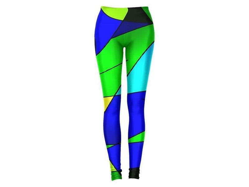 Leggings-ABSTRACT CURVES #2 Leggings-Blues &amp; Greens-from COLORADDICTED.COM-