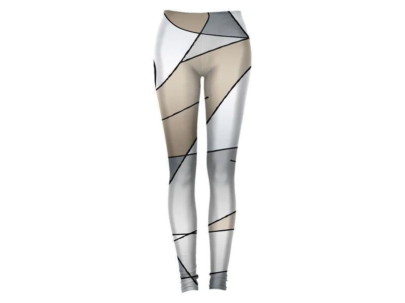 Leggings-ABSTRACT CURVES #2 Leggings-Grays &amp; Beiges-from COLORADDICTED.COM-