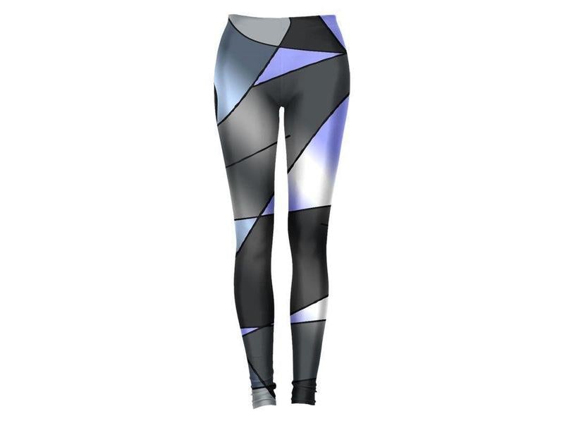 Leggings-ABSTRACT CURVES #2 Leggings-Grays &amp; Light Blues-from COLORADDICTED.COM-