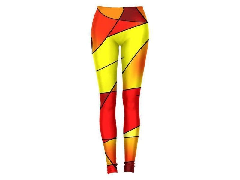 Leggings-ABSTRACT CURVES #2 Leggings-Reds &amp; Oranges &amp; Yellows-from COLORADDICTED.COM-
