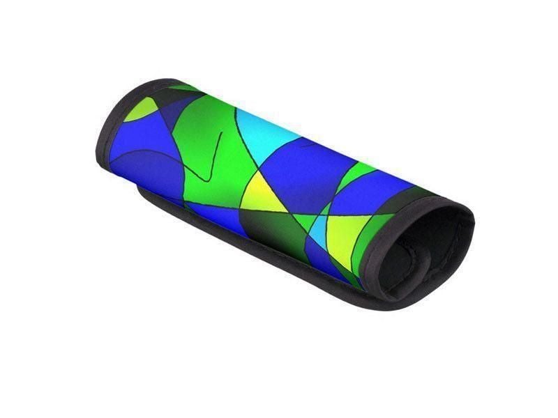 Luggage Handle Wraps-ABSTRACT CURVES #2 Luggage Handle Wraps-Blues &amp; Greens-from COLORADDICTED.COM-