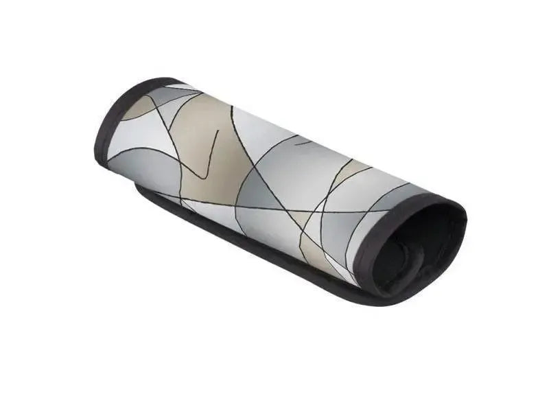 Luggage Handle Wraps-ABSTRACT CURVES #2 Luggage Handle Wraps-Grays & Beiges-from COLORADDICTED.COM-