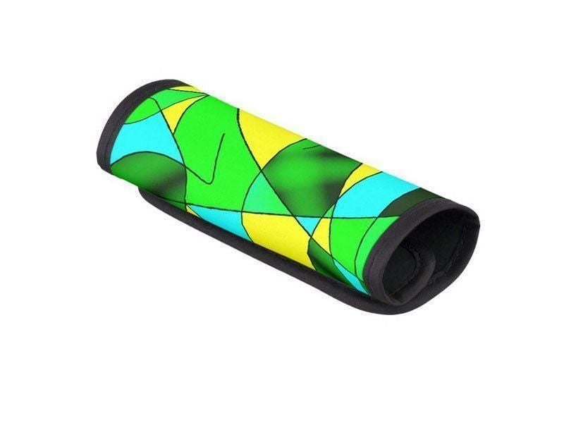 Luggage Handle Wraps-ABSTRACT CURVES #2 Luggage Handle Wraps-Greens &amp; Yellows &amp; Light Blues-from COLORADDICTED.COM-
