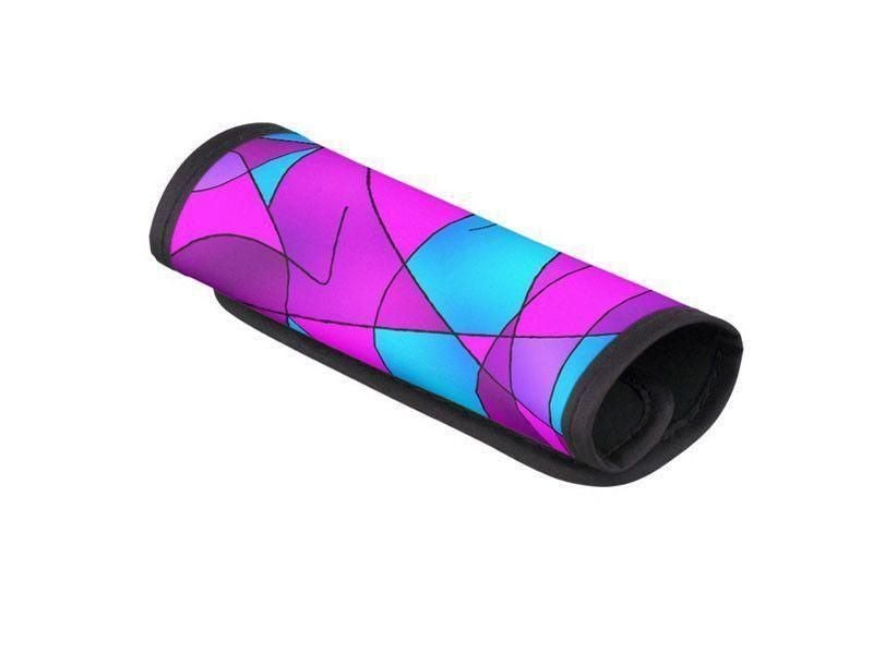 Luggage Handle Wraps-ABSTRACT CURVES #2 Luggage Handle Wraps-Purples &amp; Violets &amp; Fuchsias &amp; Turquoises-from COLORADDICTED.COM-