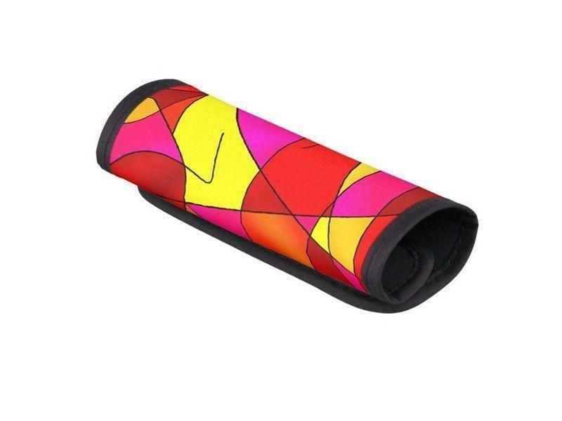 Luggage Handle Wraps-ABSTRACT CURVES #2 Luggage Handle Wraps-Reds &amp; Oranges &amp; Yellows &amp; Fuchsias-from COLORADDICTED.COM-