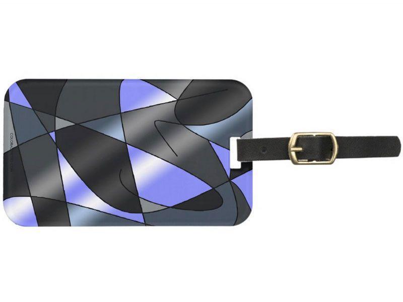 Luggage Tags-ABSTRACT CURVES #2 Luggage Tags-Grays &amp; Light Blues-from COLORADDICTED.COM-