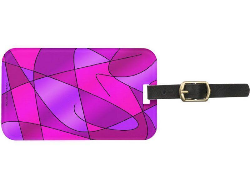 Luggage Tags-ABSTRACT CURVES #2 Luggage Tags-Purples, Violets, Fuchsias &amp; Magentas-from COLORADDICTED.COM-
