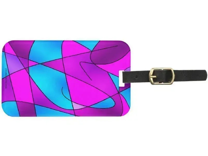 Luggage Tags-ABSTRACT CURVES #2 Luggage Tags-Purples, Violets, Fuchsias & Turquoises-from COLORADDICTED.COM-