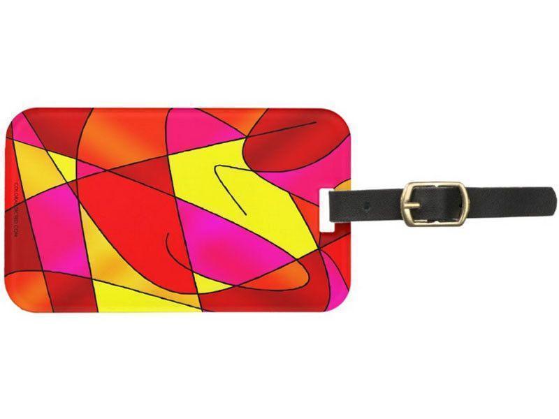 Luggage Tags-ABSTRACT CURVES #2 Luggage Tags-Reds, Oranges, Yellows &amp; Fuchsias-from COLORADDICTED.COM-