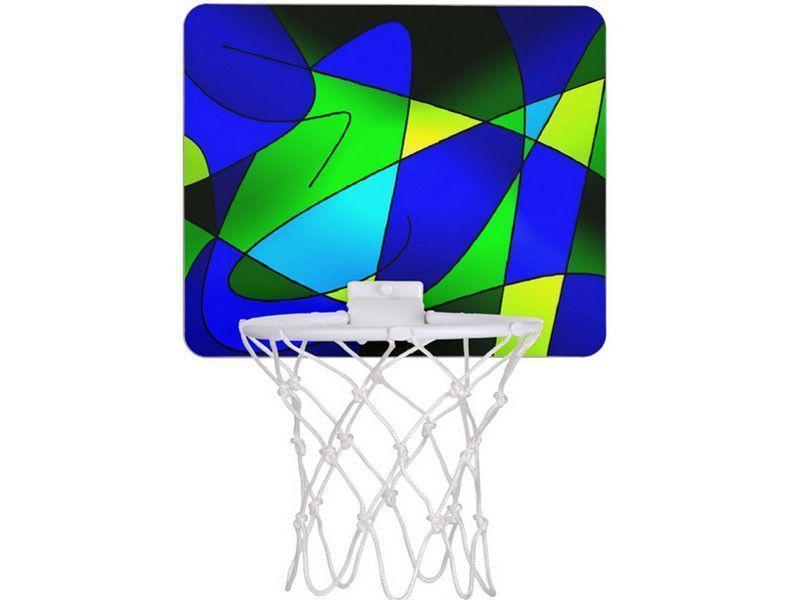 Mini Basketball Hoops-ABSTRACT CURVES #2 Mini Basketball Hoops-Blues &amp; Greens-from COLORADDICTED.COM-