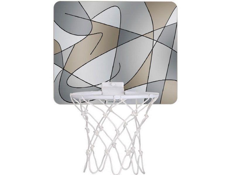 Mini Basketball Hoops-ABSTRACT CURVES #2 Mini Basketball Hoops-Grays &amp; Beiges-from COLORADDICTED.COM-