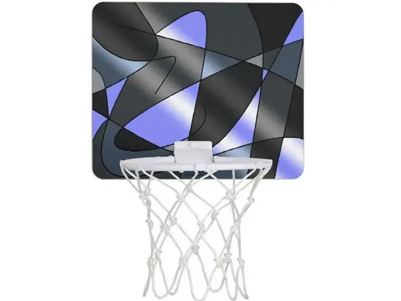 Mini Basketball Hoops-ABSTRACT CURVES #2 Mini Basketball Hoops-Grays & Light Blues-from COLORADDICTED.COM-