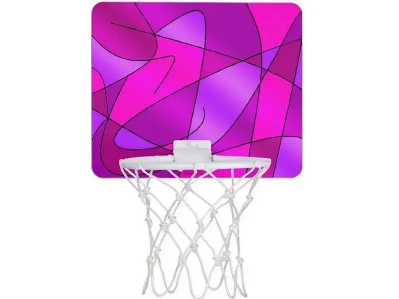 Mini Basketball Hoops-ABSTRACT CURVES #2 Mini Basketball Hoops-Purples & Violets & Fuchsias & Magentas-from COLORADDICTED.COM-
