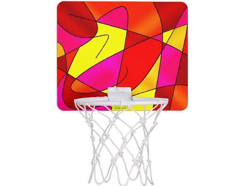 Mini Basketball Hoops-ABSTRACT CURVES #2 Mini Basketball Hoops-Reds &amp; Oranges &amp; Yellows &amp; Fuchsias-from COLORADDICTED.COM-