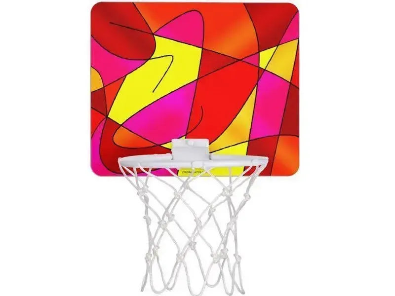 Mini Basketball Hoops-ABSTRACT CURVES #2 Mini Basketball Hoops-Reds & Oranges & Yellows & Fuchsias-from COLORADDICTED.COM-