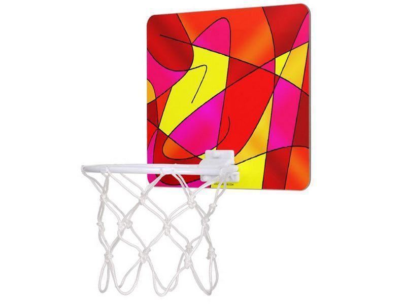 Mini Basketball Hoops-ABSTRACT CURVES #2 Mini Basketball Hoops-Reds & Oranges & Yellows & Fuchsias-from COLORADDICTED.COM-