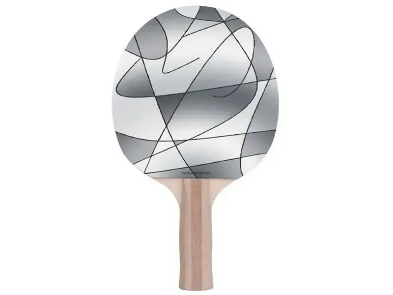 Ping Pong Paddles-ABSTRACT CURVES #2 Ping Pong Paddles-Grays-from COLORADDICTED.COM-