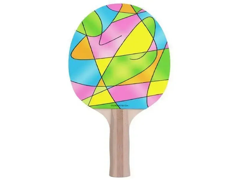 Ping Pong Paddles-ABSTRACT CURVES #2 Ping Pong Paddles-Multicolor Light-from COLORADDICTED.COM-
