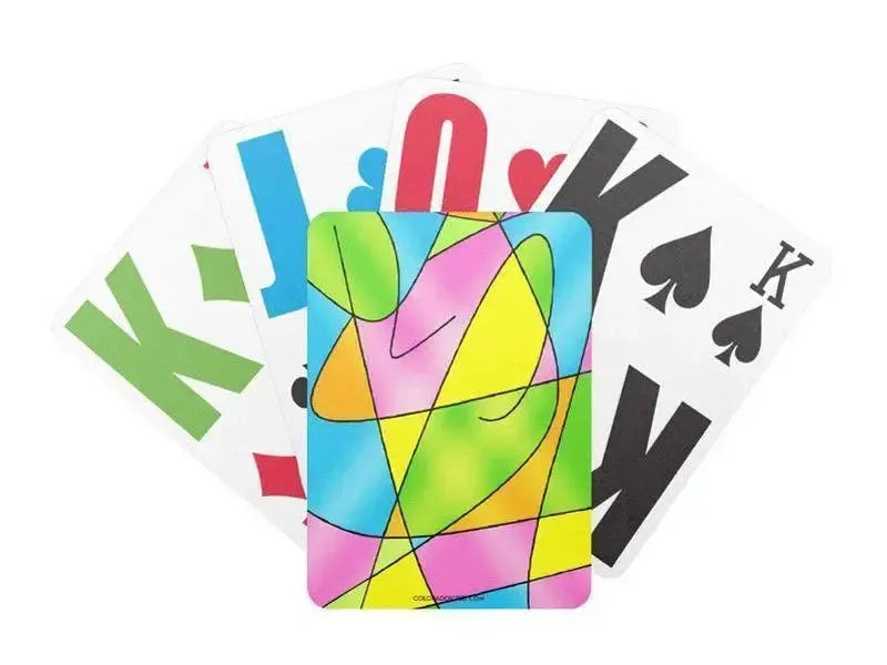 Playing Cards-ABSTRACT CURVES #2 Premium Bicycle® E-Z See® LoVision® Playing Cards for visually impaired players-Multicolor Light-from COLORADDICTED.COM-