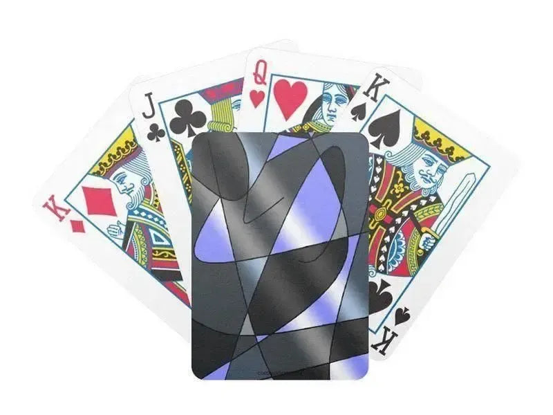 Playing Cards-ABSTRACT CURVES #2 Premium Bicycle® Playing Cards-Grays & Light Blues-from COLORADDICTED.COM-