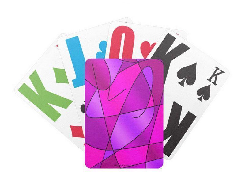 Playing Cards-ABSTRACT CURVES #2 Premium Bicycle® E-Z See® LoVision® Playing Cards for visually impaired players-Purples &amp; Violets &amp; Fuchsias &amp; Magentas-from COLORADDICTED.COM-