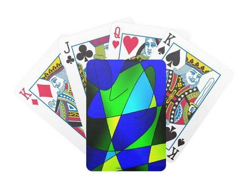Playing Cards-ABSTRACT CURVES #2 Premium Bicycle® Playing Cards-Blues &amp; Greens-from COLORADDICTED.COM-
