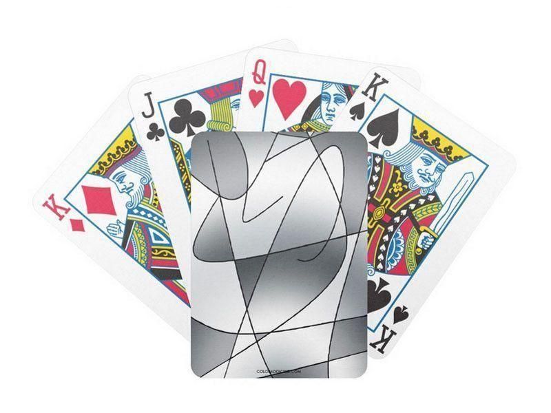Playing Cards-ABSTRACT CURVES #2 Premium Bicycle® Playing Cards-Grays-from COLORADDICTED.COM-