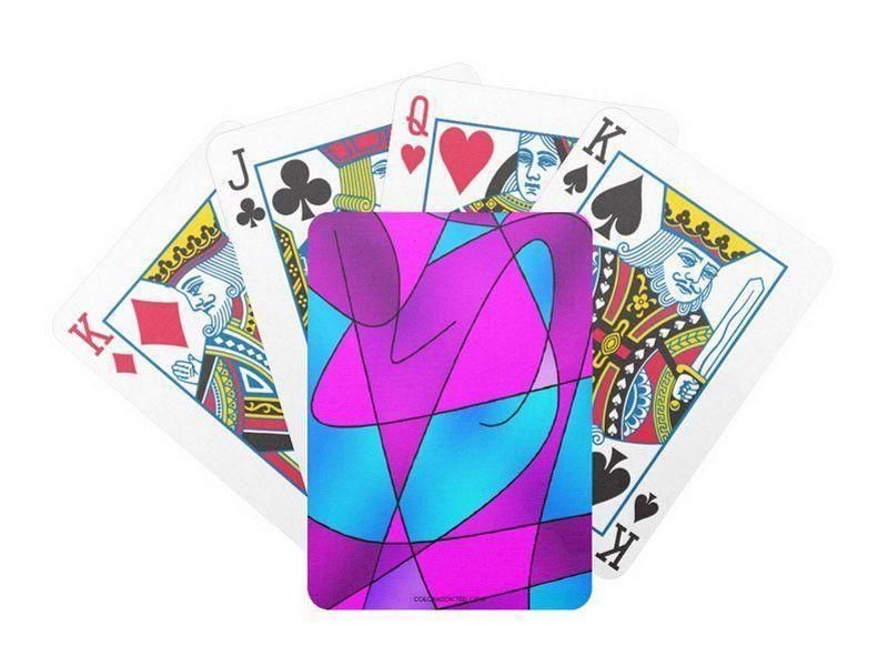 Playing Cards-ABSTRACT CURVES #2 Premium Bicycle® Playing Cards-Purples &amp; Violets &amp; Fuchsias &amp; Turquoises-from COLORADDICTED.COM-