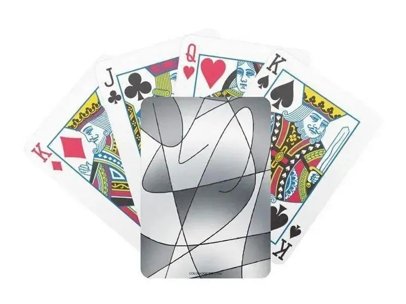 Playing Cards-ABSTRACT CURVES #2 Premium Poker Playing Cards-Grays-from COLORADDICTED.COM-