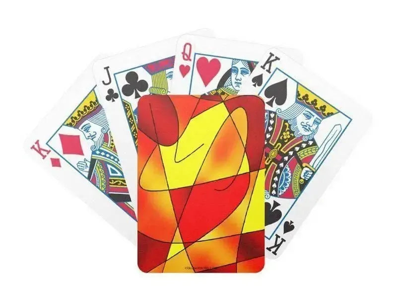 Playing Cards-ABSTRACT CURVES #2 Premium Poker Playing Cards-Reds & Oranges & Yellows-from COLORADDICTED.COM-