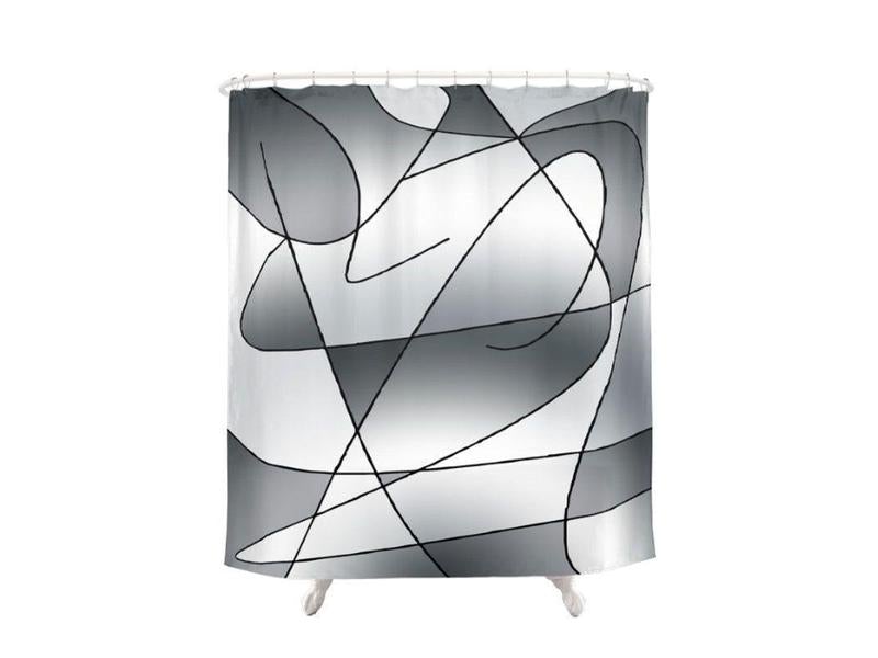 Shower Curtains-ABSTRACT CURVES #2 Shower Curtains-Grays-from COLORADDICTED.COM-