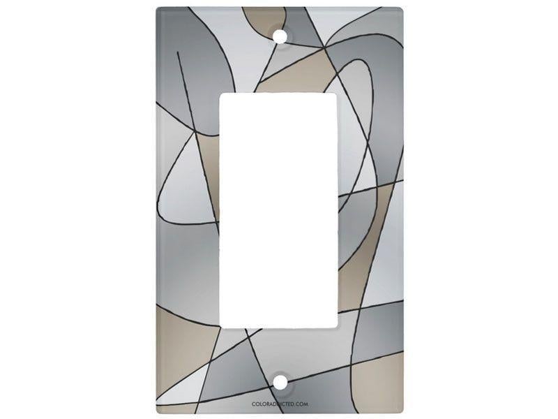 Light Switch Covers-ABSTRACT CURVES #2 Single, Double &amp; Triple-Rocker Light Switch Covers-Grays &amp; Beiges-from COLORADDICTED.COM-