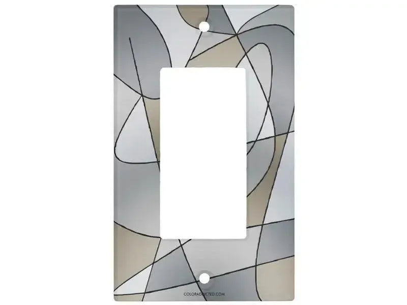 Rocker Light Switch Covers-ABSTRACT CURVES #2 Single, Double & Triple-Rocker Light Switch Covers-Grays & Beiges-from COLORADDICTED.COM-