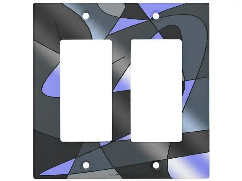 Rocker Light Switch Covers-ABSTRACT CURVES #2 Single, Double & Triple-Rocker Light Switch Covers-Grays & Light Blues-from COLORADDICTED.COM-