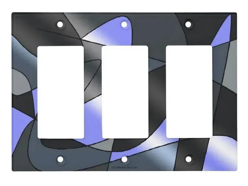 Rocker Light Switch Covers-ABSTRACT CURVES #2 Single, Double & Triple-Rocker Light Switch Covers-Grays & Light Blues-from COLORADDICTED.COM-