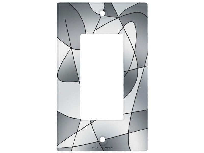 Light Switch Covers-ABSTRACT CURVES #2 Single, Double &amp; Triple-Rocker Light Switch Covers-Grays-from COLORADDICTED.COM-