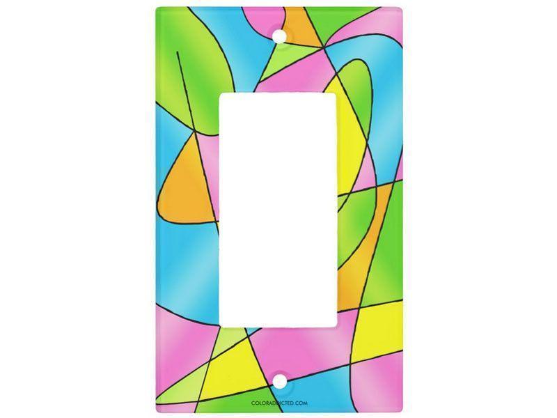 Light Switch Covers-ABSTRACT CURVES #2 Single, Double &amp; Triple-Rocker Light Switch Covers-Multicolor Light-from COLORADDICTED.COM-